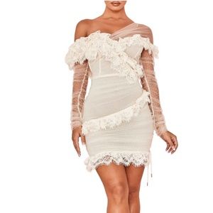 HOUSE OF CB Sorrel Tulle Asymmetric Minidress